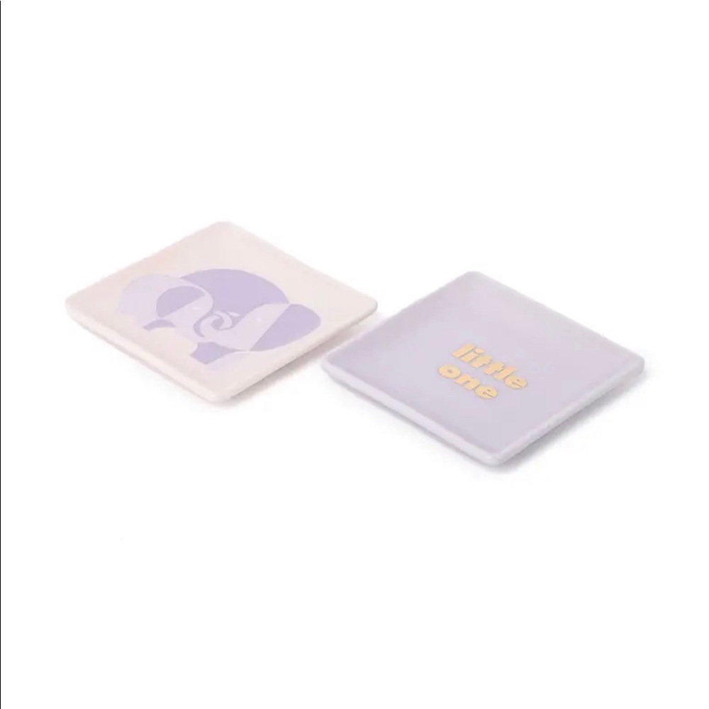 Kate Spade New York lavender purple Elephant sweet talk little one dish set NEW